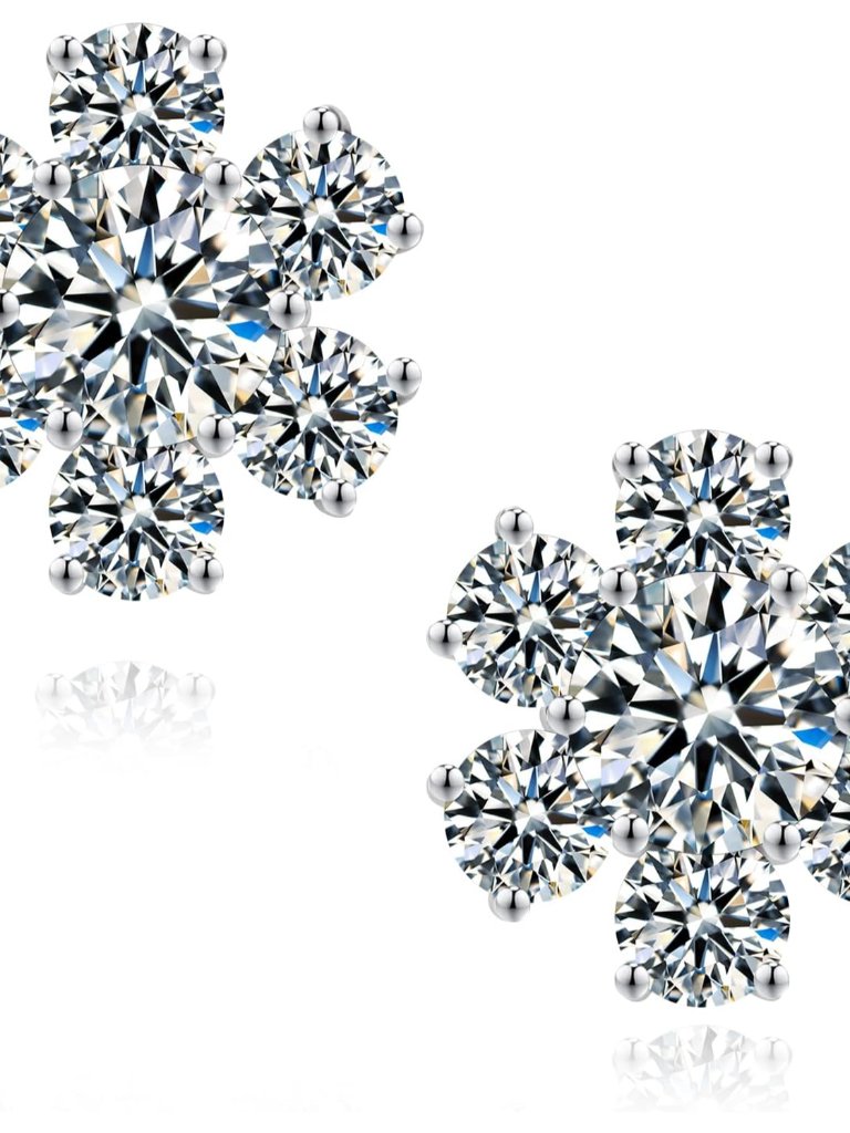 Moissanite Stud Earrings D Color Clear Moissanite Earrings 18k Gold Plated 925 S